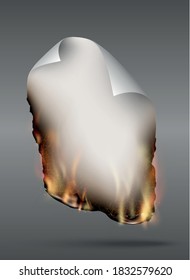 transparente Design-Brennvorlagen, zerrissenes Papier mit Feuer