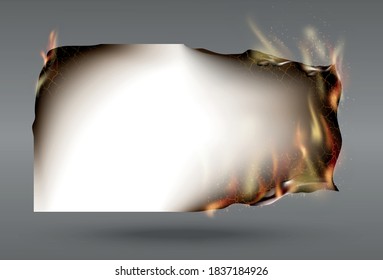 transparent design burning templates torn paper with fire