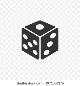 Transparent dice icon png, vector illustration of an dice icon in dark color and transparent background(png)