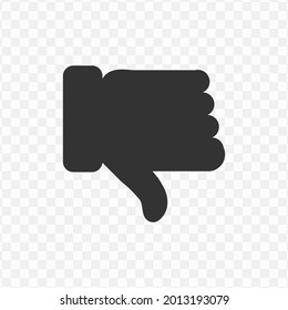 Transparent dislike icon png, vector illustration of an dislike icon in dark color and transparent background(png)
