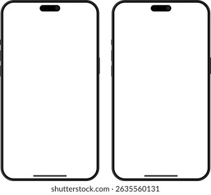 Transparent Display Smartphone Mockup – Front View Vector Illustration of Modern Mobile Device