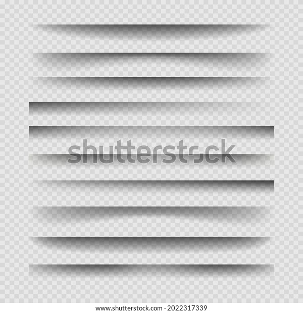 Transparent divider\
shadows. Shading effect dividers vector illustration, shadow shade\
out paper page overlay elements, site flyer banner poster realistic\
edge lines\
isolated