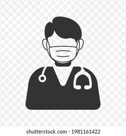 Transparent Doctor Icon Png, Vector Illustration Of Doctor In Dark Color And Transparent Background(png).