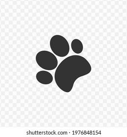 Transparent dog paw icon png, vector illustration of an dog paw icon in dark color and transparent background(png).