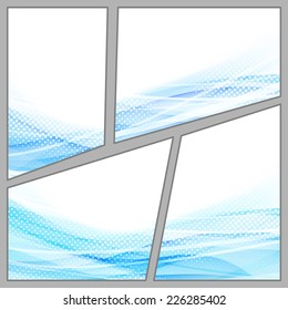 Transparent dotted blue background page - funky comic cool style. Vector illustration