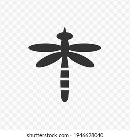 Transparent dragonfly icon png, vector illustration of an dragonfly icon in dark color and transparent background(png)