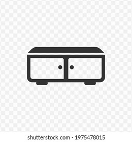 Transparent drawer table icon , vector illustration of an drawer table icon in dark color and transparent background