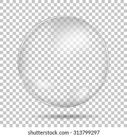 Transparent drop isolated with shadow