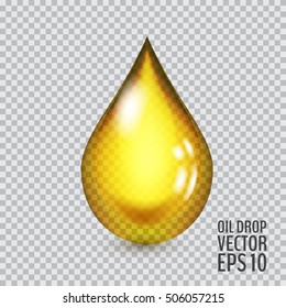 Transparent drop of oil. Vector illustration for your graphic design.