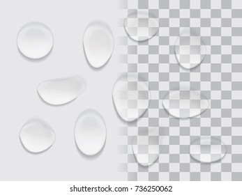 transparent drop on a gray background