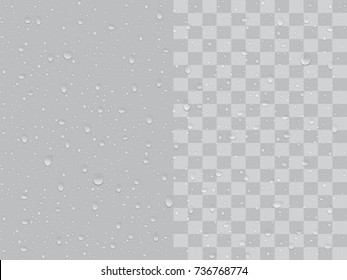 transparent drop on a gray background