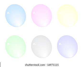 transparent drop water different colors