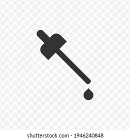 Transparent dropper icon png, vector illustration of an dropper icon in dark color and transparent background(png)