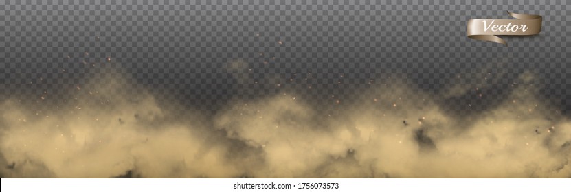 Transparent dust clouds with dirt. Vector