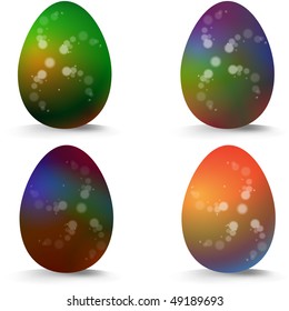 Transparent Easter Eggs vector set isolated on white