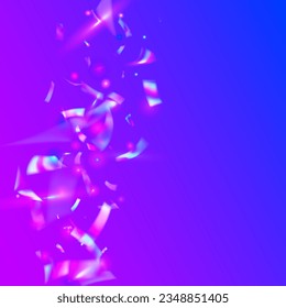 Transparent Effect. Glitter Foil. Party Element. Blue Disco Glitter. Rainbow Sparkles. Iridescent Glare. Shiny Celebrate Illustration. Festive Art. Violet Transparent Effect
