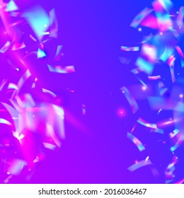 Transparent Effect. Neon Glare. Fantasy Art. Surreal Foil. Disco Design. Pink Shiny Glitter. Retro Festival Serpentine. Birthday Texture. Blue Transparent Effect