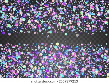 Transparent Effect. Unicorn Tinsel. Cristal Poster. Disco Isolated Cristals. Carnival Glitter. Blue Glare Sparkle. Modern Design. 3d Pattern. Pink Transparent Effect