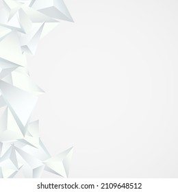 Transparent Elements Trendy Vector  Gray Background. Triangle Dynamic Brochure. White Minimal Design. Technology Shapes Banner.