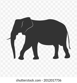 Transparent elephant icon png, vector illustration of an elephant icon in dark color and transparent background(png)