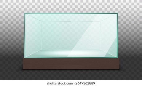 Escaparate vacío transparente de la caja de cristal. Vector EPS10