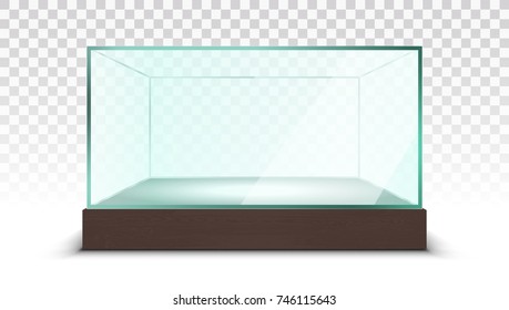 Mostrador De Caja De Vidrio Vacía Transparente. Vector EPS10