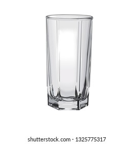 transparent empty glass cup isolated on white background