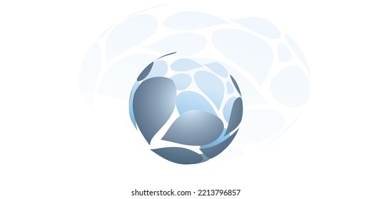 Transparent Empty Globe Design Concept Vector with Large Petals Pattern Surface, Isolated on White Background - Wide Scale Multipurpose Illustration,Design Includes Copyspace, Place,Room for Your Text