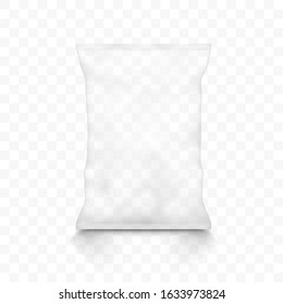 Transparent Empty Plastic Snack Bag Packaging Mockup