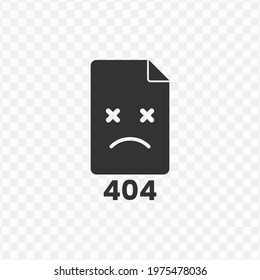 Transparent error page icon , vector illustration of an error page icon in dark color and transparent background