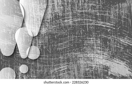 transparent exclamation mark and scratched background