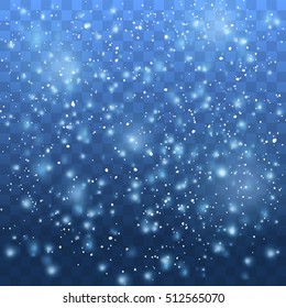 Transparent falling snow vector effect. Eps10.