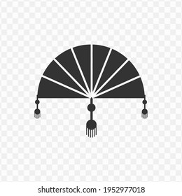 Transparent fan chinese new year icon png, vector illustration of an fan chinese new year icon in dark color and transparent background(png)