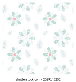 transparente elegante patrón floral sin costura en azul