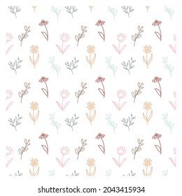 transparent fancy floral seamless pattern in color