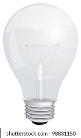 Transparent with a filament lamp. Vector illustration.