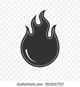 Transparent fire icon png, vector illustration of an fire icon in dark color and transparent background(png)
