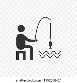 Transparent fishing icon png, vector illustration of an fishing icon in dark color and transparent background(png)