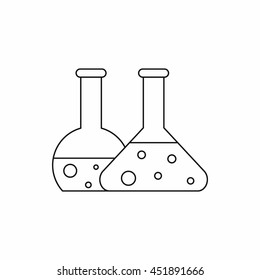 Transparent flasks icon in outline style isolated vector illustration