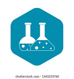 Transparent flasks icon in simple style isolated vector illustration