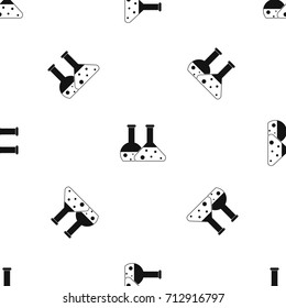 Transparent flasks pattern repeat seamless in black color for any design. Vector geometric illustration