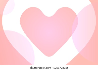 transparent flat white bold contour heart on modern minimal 3d pastel gradient background. stock vector illustration clipart
