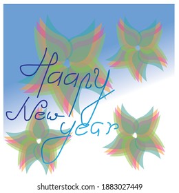 ilustración vectorial de fondo de flores transparente diseño de año nuevo feliz