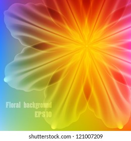 Transparent flower on a colorful background