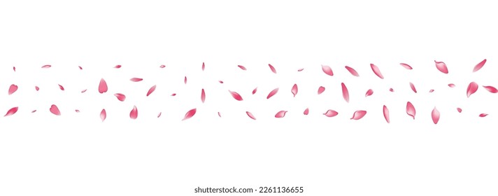 Transparent Flower Petal Vector White Background. Purple Free Lotus Petal Banner. Sakura Petal Soft Illustration. Aroma Rose Petal Template.