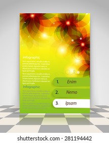 Transparent flowers. Abstract vector Business background. Creative flyer design, poster, booklet, brochure 