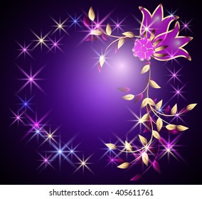 Transparent flowers and glowing stars