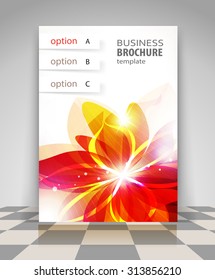Transparent flowers on a white background. Abstract vector Business background. Creative flyer design, poster, booklet, brochure 