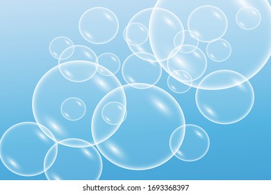 transparente Flugblasen auf blauem Hintergrund