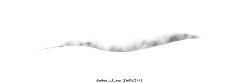  Transparent fog or smoke, grey smog cloud effect, isolated transparent special effect. Vector illustration, fog, vapour, magic haze.	